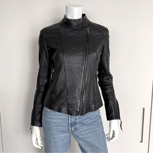 BANO EEMEE Black Biker Leather Jacket